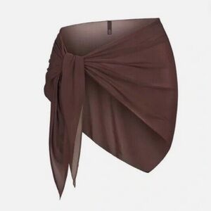 SKIMS Brown Swim Mesh Coverup Sarong